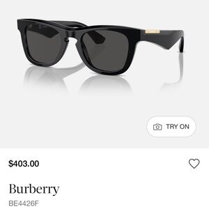$403 Burberry Mens Unisex B 4426 Black Sunglasses Recent Style / Womens